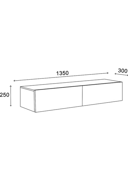 Alfred 2 Kapaklı 135 cm Duvara Monte Tv Ünitesi - Atlantik Çam