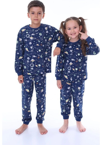 Uzay Desen Çocuk Unisex Pijama Takımı