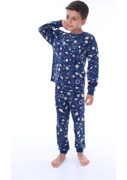 Uzay Desen Çocuk Unisex Pijama Takımı fırsatları