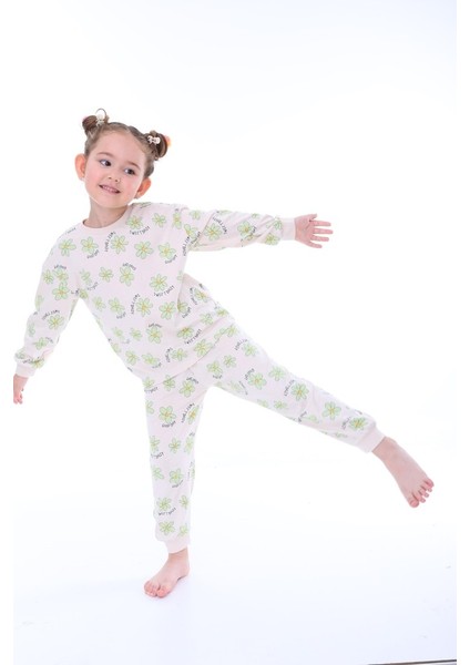 Yeşil Çiçekli Çocuk Pijama Takımı indirimleri