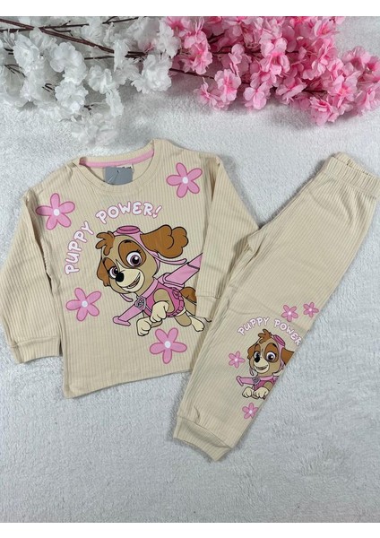 Paw Patrol Ekru Kız Çocuk Pijama Takım