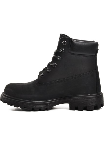 Siyah Nubuk Hakiki Deri Unisex Bot