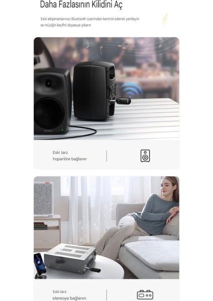 BT14 Bluetooth 5.3 Araç Kiti 3.5mm Hi-Fi Ses Aux Jack Klipsli Orjinal Yeni Nesil Son Teknoloji Ses Müzik Araba Hoparlörleri Kulaklık Tablet Dizüstü Düşük Gecikme Yüksek Performanslı