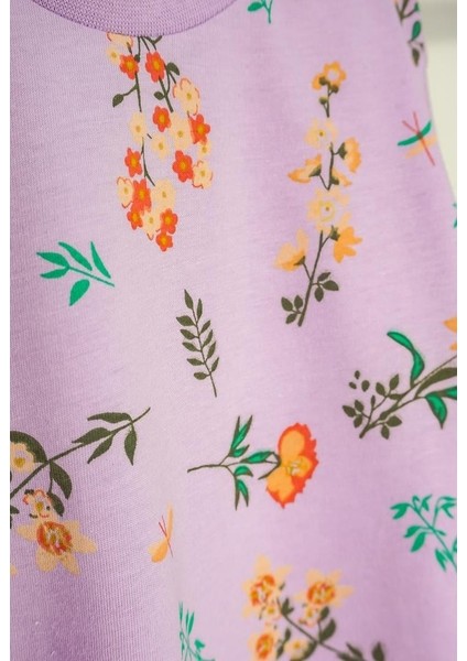 Çiçekli Lila Çocuk Pijama Takımı fiyatları