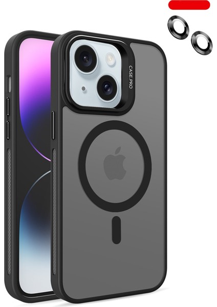 Apple iPhone 14 Kılıf Flet Lens Hediyeli Korumalı Magsafe Kapak Standlı