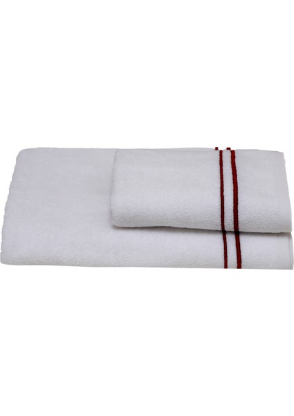 Fortuna Banyo Havlusu 90X150 cm Beyaz- Bordo fiyatları