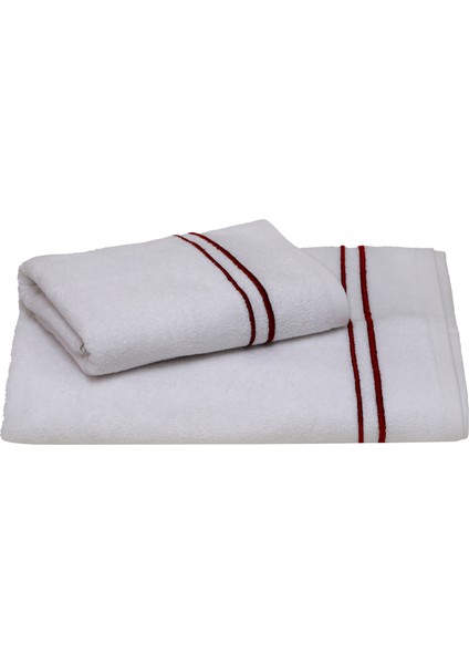 Fortuna Banyo Havlusu 90X150 cm Beyaz- Bordo modelleri
