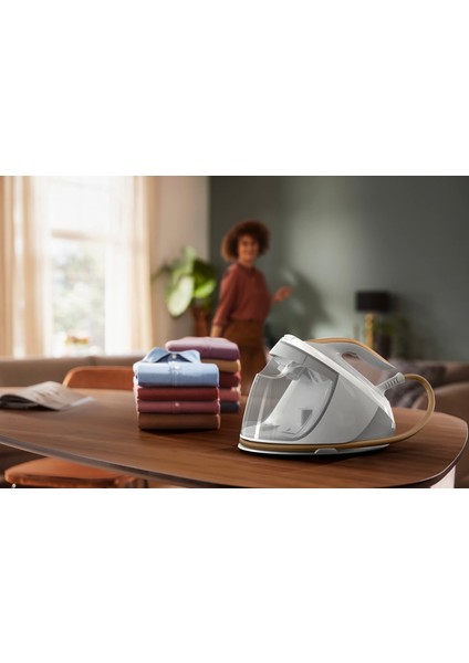 Perfectcare Buhar Kazanlı Ütü 600g Şok Buhar, 120g/dk Sürekli Buhar, SteamGlide Elite Taban, OptimalTEMP Teknolojisi, 1,8L Çıkarılabilir Su Haznesi, Onerous Mutfak Tartısı Hediye