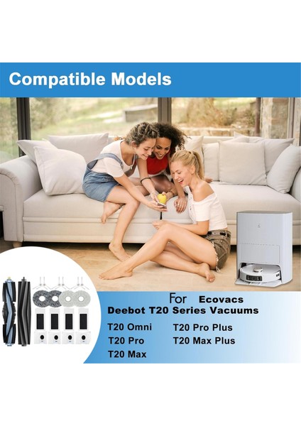Ecovacs Deebot T20 Omni Süpürme Robotu Aksesuarları Için 20 Adet Ana Yan Fırça Toz Torbası Paspas Temizleyici Parça Değişimi (Yurt Dışından)