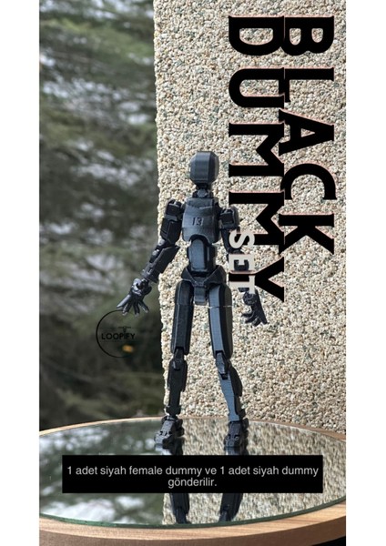 Lucky 13 Oynar Eklemli Robot Figür Oyuncak - Black Dummy Serisi (Siyah Female Dummy & Siyah Dummy) fiyatları