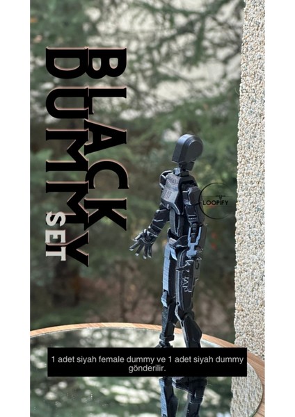 Lucky 13 Oynar Eklemli Robot Figür Oyuncak - Black Dummy Serisi (Siyah Female Dummy & Siyah Dummy) modelleri
