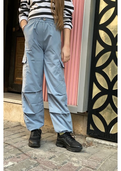 Kız Çocuk Kargo Cepli Paraşüt Pantolon 12126 fırsatları