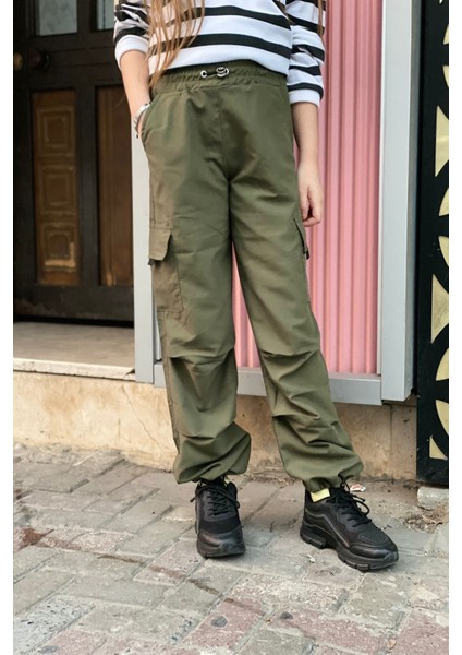 Kız Çocuk Kargo Cepli Paraşüt Pantolon 12126