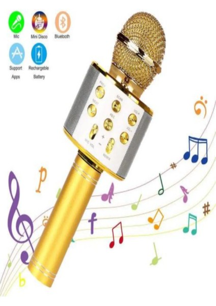 Bluetooth Karaoke Mikrofon Gold