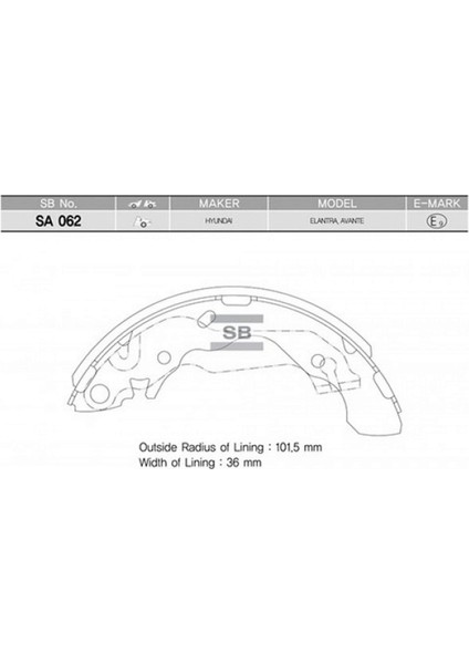 Arka Pabuç Balata Accent 03 Coupe 96-02 Elantra 96-00 GS8569 203X39 11