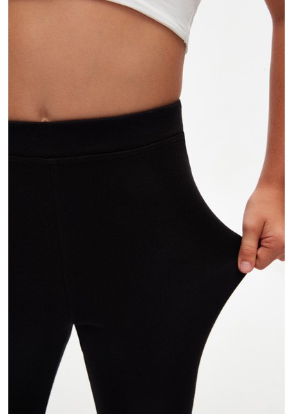 Siyah Basic Kız Çocuk Yazlık Tayt modelleri