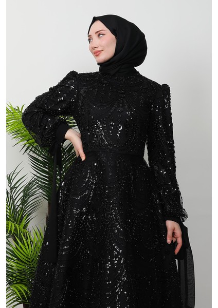 Aymira Tesettür Abiye Siyah