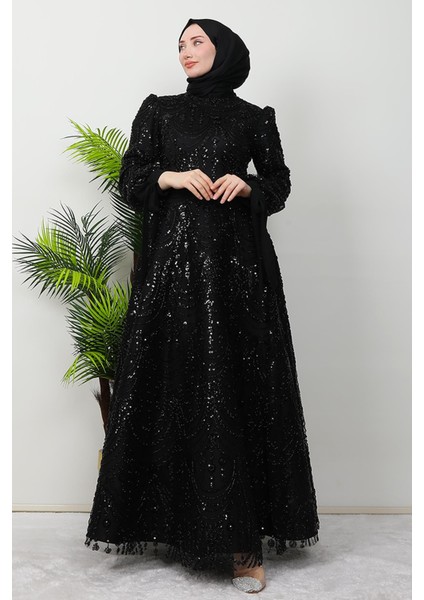 Aymira Tesettür Abiye Siyah