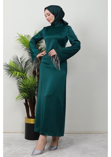 Kolu Zincirli Elbise Zümrüt fiyatları