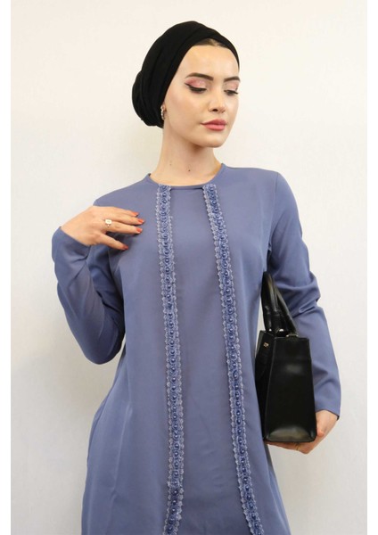 Gül Işlemeli Ikili Takım MC1434 Indigo indirimleri