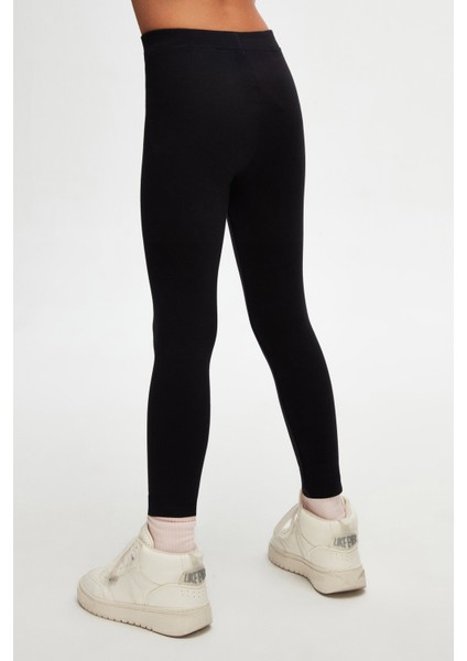 Siyah Basic Kız Çocuk Yazlık Tayt fırsatları