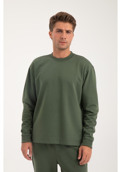 Erkek Uzun Kollu Interlok Basıc Sweatshirt