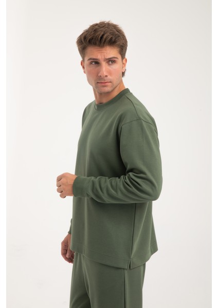 Erkek Uzun Kollu Interlok Basıc Sweatshirt