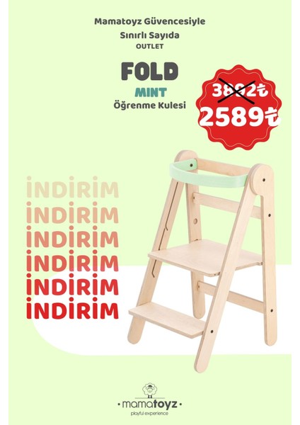 Fold Öğrenme Kulesi Katlanır Mint (Outlet)