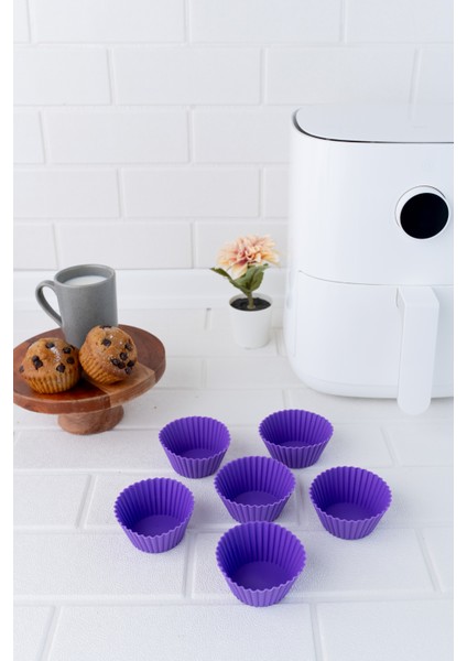 Onikiden Airfryer Yapışmaz Kek Muffin Kalıbı 6’lı - Tüm Hava Fritözleriyle Uyumlu SL33