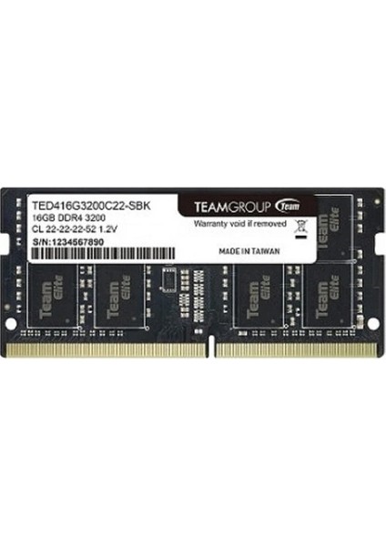 Elıte 16GB Ddr4 3200MHZ CL22 Notebook Ram TED416G3200C22-S01