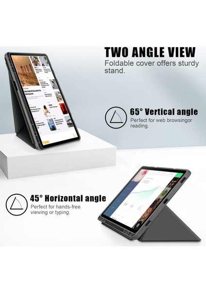 Samsung Galaxy Tab S9 Için Çok Katlanır Deri Tablet Kılıfı (Yurt Dışından)