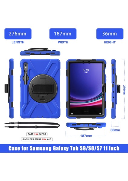 Samsung Galaxy Tab S9 / S8 / S7 Için Tpu + Pc Tablet Kılıfı (Yurt Dışından)