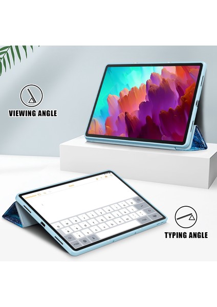 Lenovo Tab P12 12.7 /P12 Pro 2. Nesil Için 3 Katlı Deri Kılıf (Yurt Dışından)
