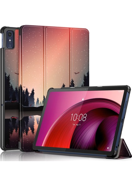 Lenovo Tab M10 5g 10.6 Için Deri Akıllı Tablet Kılıfı (Yurt Dışından)
