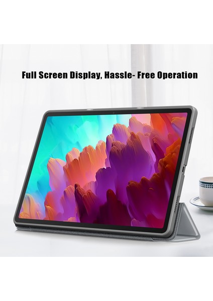 Lenovo Tab P12 12.7 /P12 Pro 2. Nesil Için 3 Katlı Deri Kılıf (Yurt Dışından)