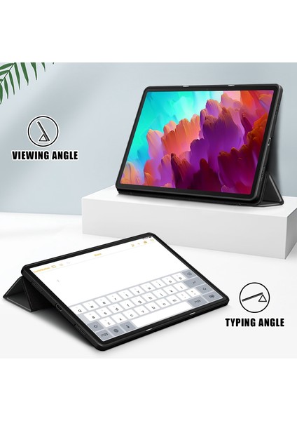 Lenovo Tab P12 12.7 /P12 Pro 2. Nesil Için 3 Katlı Deri Kılıf (Yurt Dışından)