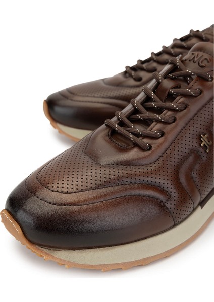 Erkek Hakiki Deri Kahverengi Sneakers & Spor Ayakkabı 383 5960 Erk Ayk SK24-25 Kahve Slvr modelleri