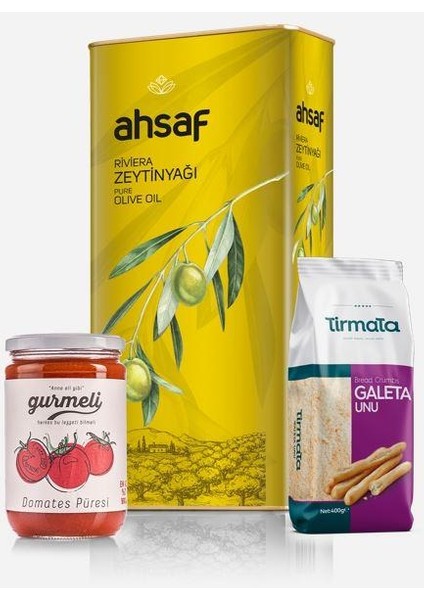 Riviera 3 Lt Teneke + Galeta Unu 400 gr + Domates Püresi 550 gr Cam