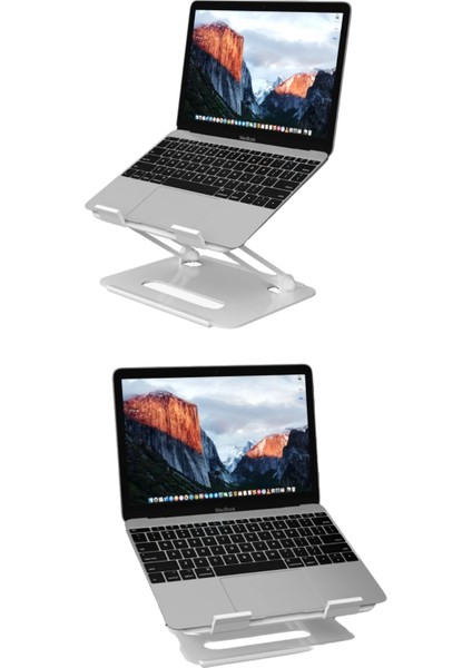 Basic 2 Tüm Modellerle Uyumlu Çelik Sınırsız Açıda Kolay Ayarlanır Laptop Standı Yükseltici