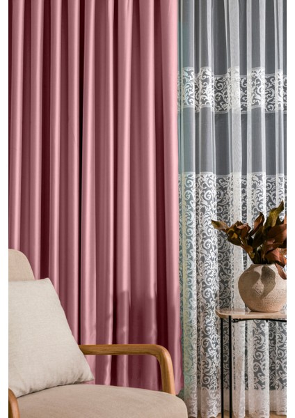 Sık Pileli Mint Blackout Karartma Kumaştan Fon Perde 1 x 3 V09 Tek Kanat