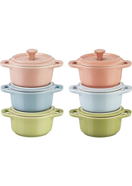 Macaron Mini Cocotte Seramik Güveç Seti 6'lı