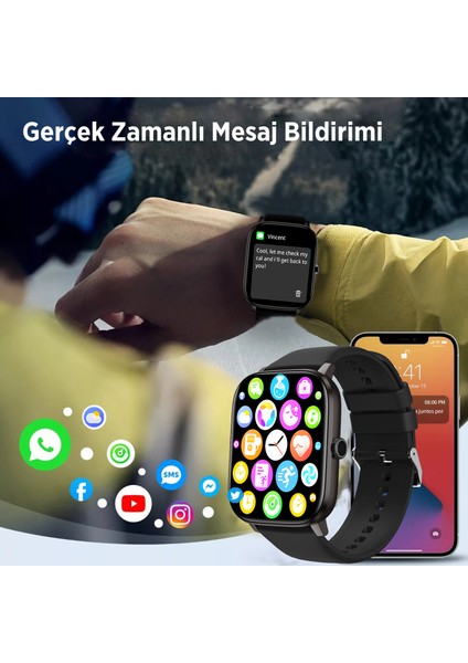 SW03 2.01” Tft Geniş Ekran, Spor Sağlık Takibi ve Bluetooth 5.2 Telefon Görüşme Özellikli IP67 Suya Dayanıklı Ios & Android Uyumlu Akıllı Saat
