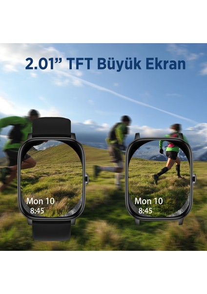 SW03 2.01” Tft Geniş Ekran, Spor Sağlık Takibi ve Bluetooth 5.2 Telefon Görüşme Özellikli IP67 Suya Dayanıklı Ios & Android Uyumlu Akıllı Saat