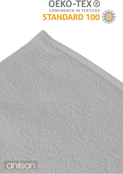 6'lı Gri El Havlusu - 50 x 90 cm , 225 Gr, Pamuk, Spa ve Otel Havlusu