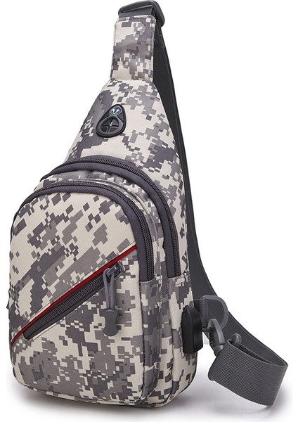 Erkekler Için Oxford Kumaş Eğlence Tek Omuz Crossbody Çanta Açık Göğüs Çantası (Yurt Dışından)