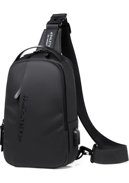 X313 Erkek Göğüs Çantası Crossbody Günlük Küçük Çanta X313 Siyah (Yurt Dışından)