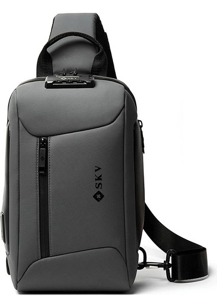 W20081 Iş Rahat Anti-Hırsızlık Erkekler Su Geçirmez Çok Fonksiyonlu Tek Omuz Crossbody Göğüs Çantası (Yurt Dışından)