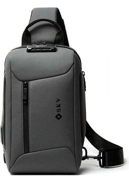 W20081 Iş Rahat Anti-Hırsızlık Erkekler Su Geçirmez Çok Fonksiyonlu Tek Omuz Crossbody Göğüs Çantası (Yurt Dışından)