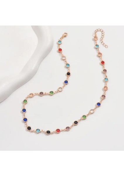 Gold Renkli Taşlı Zarif Kadın Kolye fiyatları