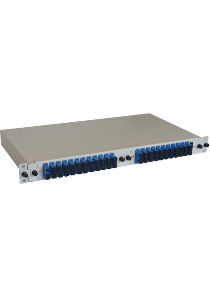 1u 19” Mekanik Sürgülü Patchpanel Sc Dublex (Adaptör-Pigtail-Kaset Yok) 48 Kapasite